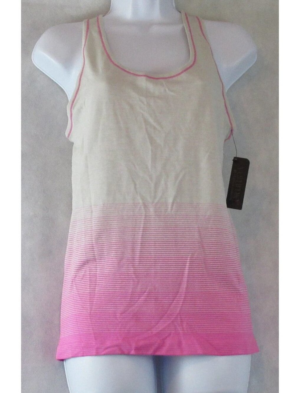 Yummie by Heather Thomson Women's Seamless Racerback Tank Top, Gray Pink, M/L